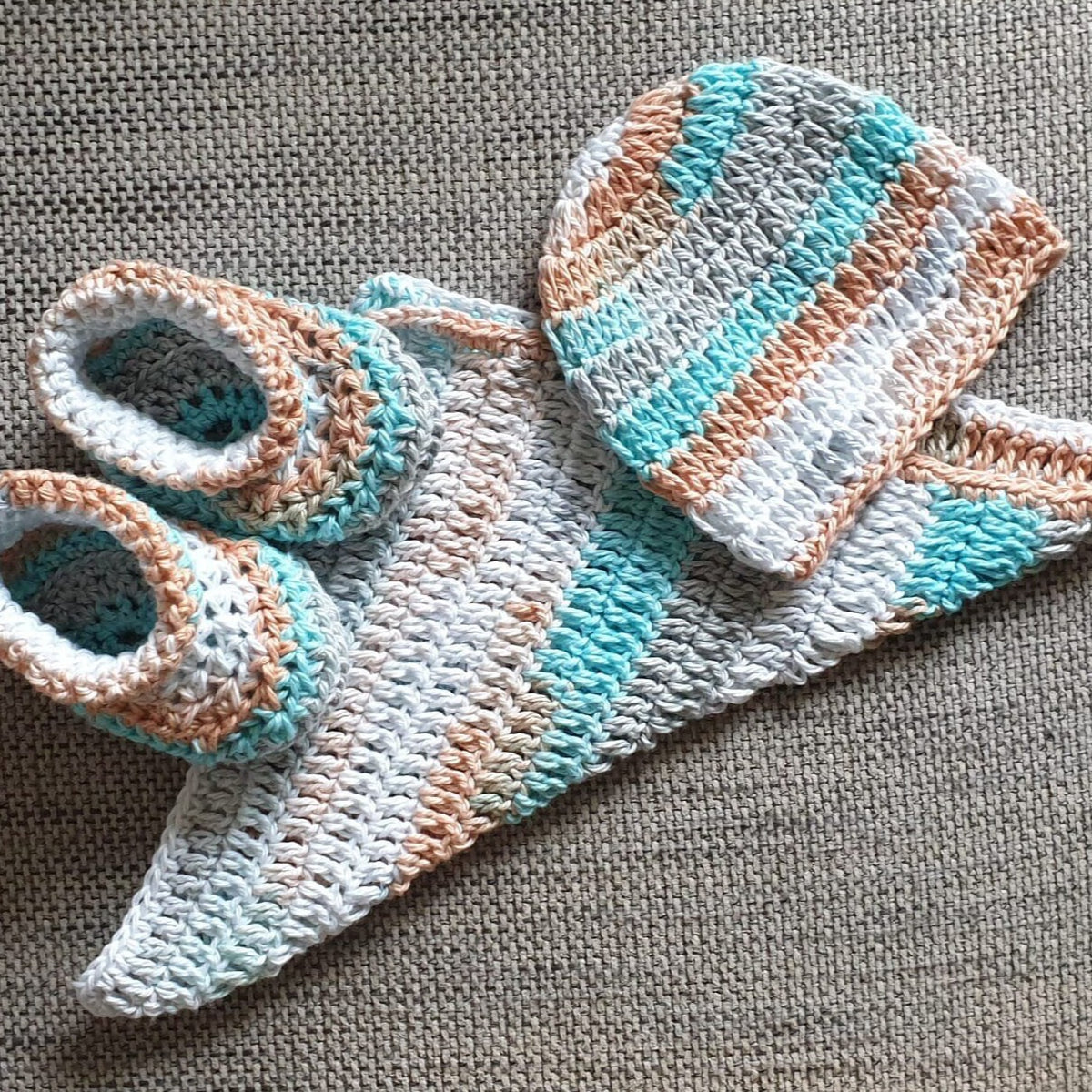 Buying Crochet Handmade Baby Blanket with Matching Hat Pom Pom